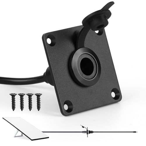 YJNAUPAI Waterproof Wall Socket Passthrough for Starlink Mini, Aluminum Panel Mount 5.5 x 2.1 DC Female Power Socket, Perfect for RV, Caravan, Boat, Battery Box