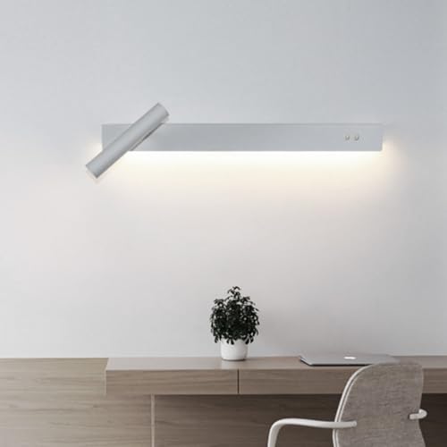 Aplique de Pared LED para Dormitorio con Luz de Lectura Orientable Blanca
