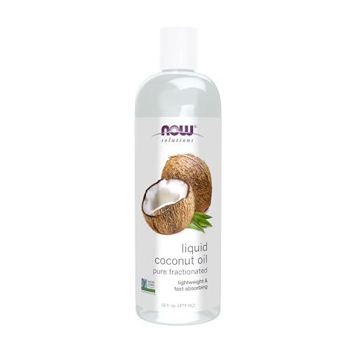 NOW Foods Solutions, Liquid Coconut Oil, Light and Nourishing, Promotes Healthy-Looking Skin and Hair, 16-Ounce