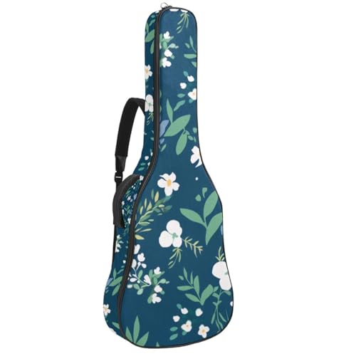 Sac pour guitare acoustique 40-42 pouces housse étanche à motif floral bleu