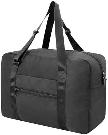 Foldable Travel Duffel Bag For Women & Men gym bag Luggage Great for sport (black)