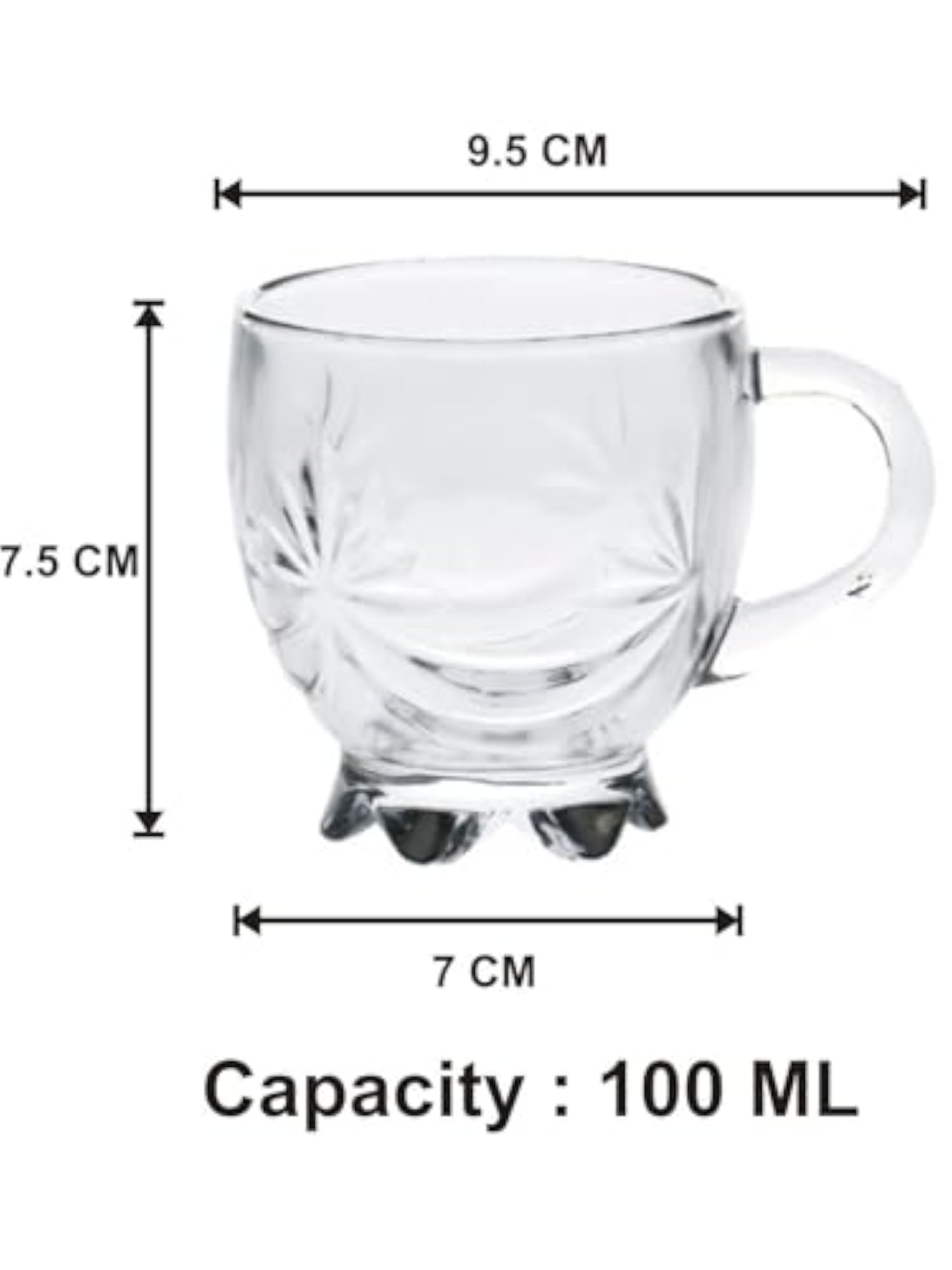 Clear Glass Coffee & Tea Cup/Mug (100 Ml), Enjoy Your Drink in Style