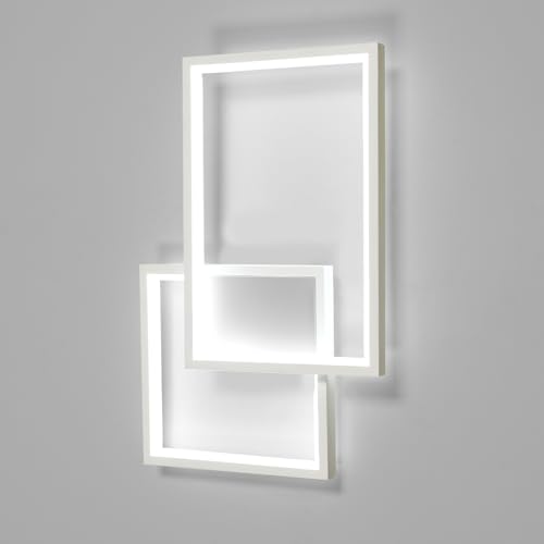 Mckalen Applique da Parete Interno LED, 34W 3825LM Moderno Lampada da Parete Bianca, 41CM Lampada a Muro Camera da Letto per Bagno Lampada Soggiorno Scale Corridoio, Bianco Freddo 6500K