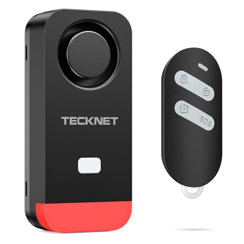 TECKNET Alarma de bicicleta con mando a distancia – Alarma de bicicleta impermeable con 3 niveles de volumen, sensor de vibración, alarma de bicicleta de 120 dB, adecuado para bicicleta, seguridad de