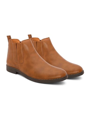 Image of FENTACIA Faux Leather Formal Chelsea Boots for Men
