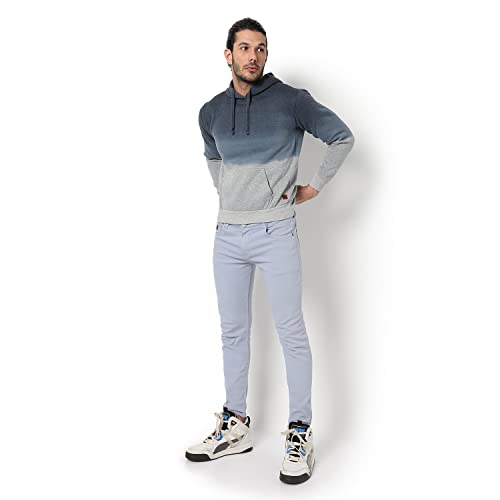 Image of Campus Sutra Men Colourblock Hoodie with Kangaroo Pocket