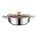 Stainless Steel Casserole Pan with Lid Toughened Glass Lid and Heat-Resistant Handles (32 * 10.5cm)