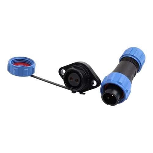 Conector de brida SP13 aviación de 2 pines con protección impermeable IP68 2