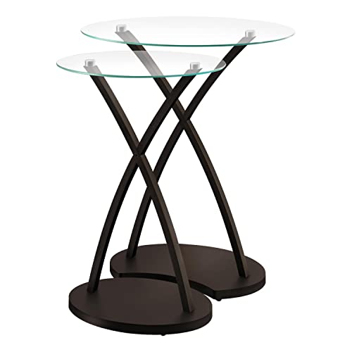 Monarch Specialties 2-Piece Bentwood Nesting Table Set, Cappuccino #TOP4