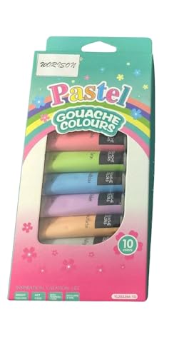 Image of worison Pastel Gouache Colour Set of 10 Colours X 12ML Tubes Multicolor