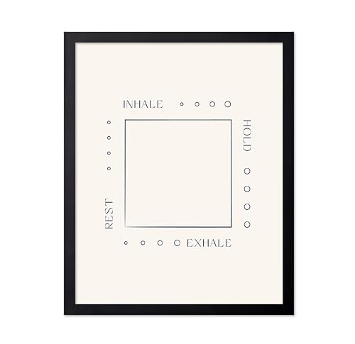 Monem Art Box Breathing Mindfulness Diagram Print - Minimalist Breathing Exercise...