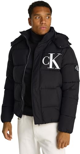 Calvin Klein Uomo Piumino Essentials con Cappuccio, Nero (Ck Black), XXS