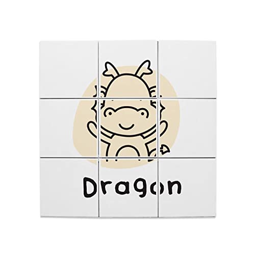 Carreaux Céramique Décoratif Dessin Dragon Astrologique Chinois 45x45cm