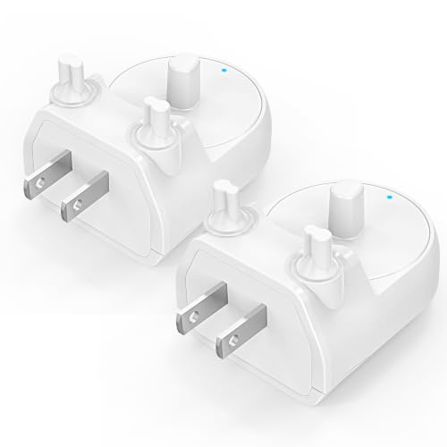 2Pcs Wall Outlet Charger for Oral-B Electric Toothbrush | Direct Plug-in Base for Pro 1000/3000/5000 Genius 6000 iO3/iO4/iO5 & Braun Series 3/5/8 | IPX7 Waterproof (Hygienic White)