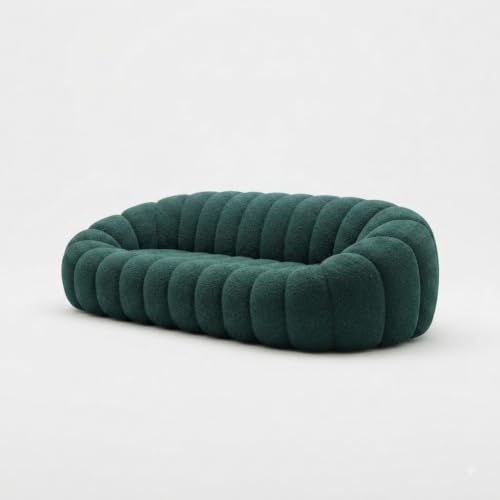 Image of CRAFTCITY 3 Seater Pumpkin Couch /Luxury Modern Upholstered Sofa for Living Room