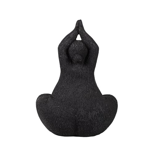 Estatua Yoga Elegante en Resina Negra Nordic Minimalista miniatura 4