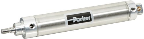 Crazy Deals Parker 2.00DXPSR08.0 Stainless Steel Air Cylinder, Round Body, Double Acting, Pivot & Nose Mount w/o Pivot Pin, Non-cushioned, 2 inches Bore, 8 inches Stroke, 5/8 inches Rod OD, 1/4" NPT Port