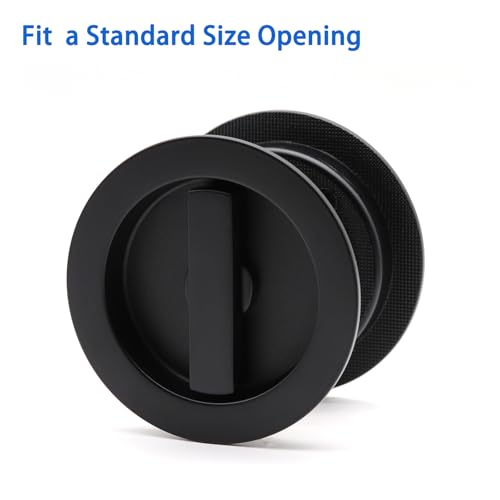 Cerradura para puerta empotrada Dontay, de paso y privacidad (dormitorio/baño), doble cara rotativa, montaje empotrado, palanca de bloqueo grande, para puertas de 2 3/8" a 2 3/16" de grosor (2 unidades, negro mate) miniatura 4