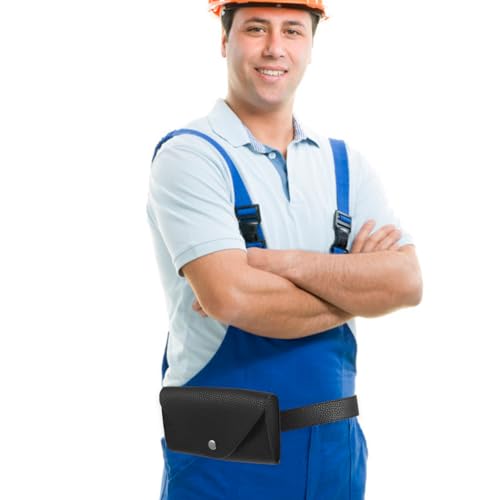 Leather Belt Bag Envelope Phone Bag Women Waist Pack Belt Phone Purse Black2