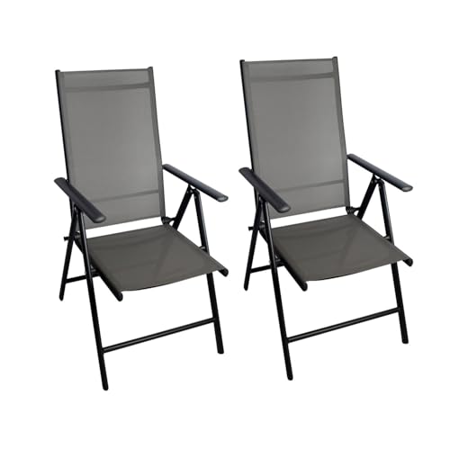 Chillroi® Klappsessel Aluminium 2er Set 7-Fach verstellbar...