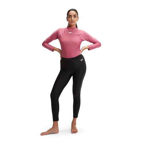 Speedo Damen Schwimm-Leggings | Hosen Bequeme Passform Schwimmbekleidung, Schwarz, 38 EU