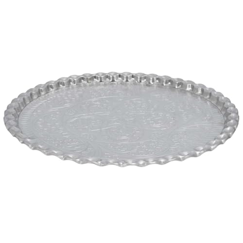 HOME DECO FACTORY - KA0115, Plateau décoratif en métal argenté, Design élégant et Polyvalent, Conçu pour Servir ou décorer, Facile à Entretenir, 475...