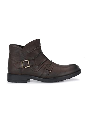 Image of Delize Leather- Blackmen's matt Tumbled Leather Ankle Boots 61583