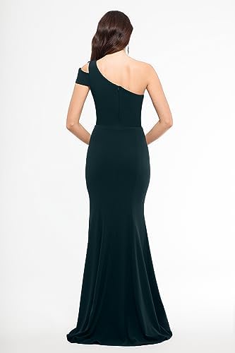 BETSY & ADAM Womens Green Gown One Shoulder Cap Sleeve Asymmetrical  Neckline Full-Length A-Line Evening Dress US Size: 12 : Amazon.com.au:  Clothing, Shoes & Accessories
