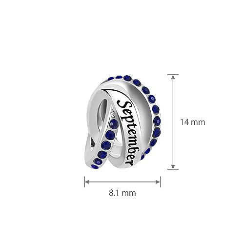 Image of LSxAB Birthstones Charms fits Pandora Bracelet for Women Happy Birthday to January-December Charm for Bracelet Necklace Pendant for Women Jewelry