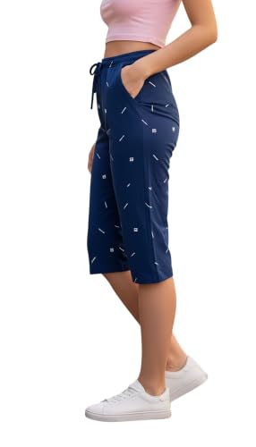 Image of FEEL TRACK Women Cotton Regular Fit Printed Capri (Pack of 1)