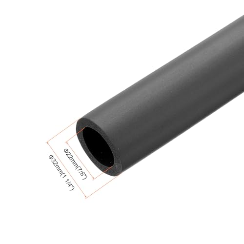Image of uxcell Foam Tubing for Handle Grip Support, 22mm(7 /8 inch) ID 32mm(1 1 /4 inch) OD 1m Length Black