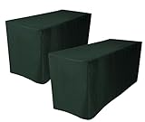 4 LESS CO 2 Pack of 8' Fitted Tablecloth Table Cover Trade Show Event 4 Sided - Hunter Green...