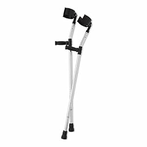 Medline Aluminum Forearm Crutches, 300-lb. Weight Capacity, Tall Adult (5ft. 10in. – 6ft. 6in.), 1 Pair
