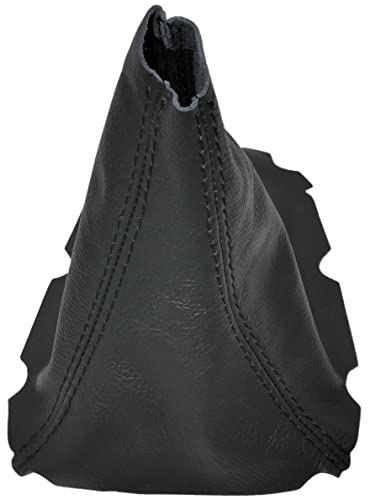 AERZETIX - C59291 - Soufflet de levier de vitesse en cuir véritable - compatible avec Toyota Corolla Verso II AR10 2004-2009 - couleur : noir avec surpiqûres noires - pour boîte de vitesse manuelle