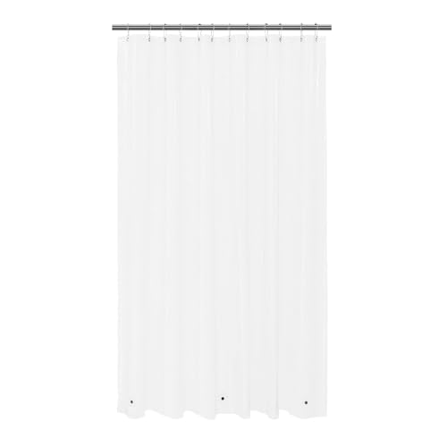 Image of Mrs Awesome Extra Long Clear Shower Curtain Liner with 3 Magnets, 72x108 Premium Flexible Sturdy Plastic Shower Curtain for Bathroom Lightweight, Waterproof, Clear