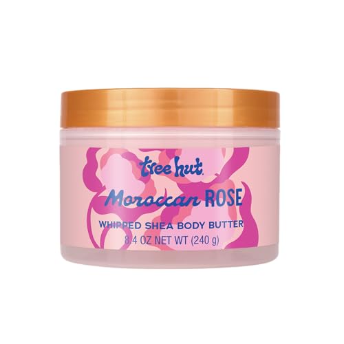 Tree Hut Moroccan Rose Whipped Shea Body Butter, 8.4oz, Lightweight, Long-lasting, Hydrating Moisturizer with Natural Shea Butter for Nourishing Essential Body Care