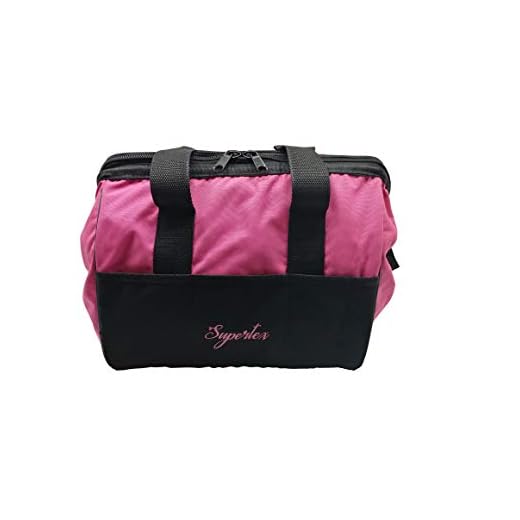 Supertex Ladies Pink Tool Bag, 12-Inch, with 20 Storage Pockets | Multi-Purpose Storage Bag 3611 with Wide Mouth and Zippered Top