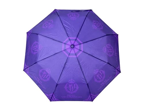 CyP Brands-Real Valladolid- Paraguas, Plegable, Paraguas Manual, 48 cm., Color Morado, Producto Oficial