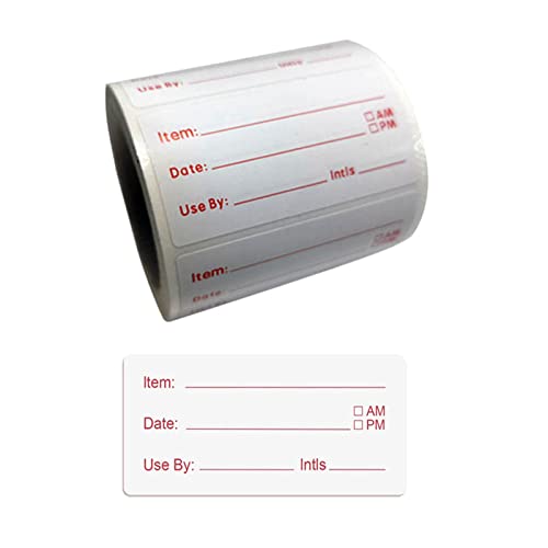 500枚の食品保管ラベル粘着葉残留物なし 50x25mm 赤色フォント, 500個, スタイルC