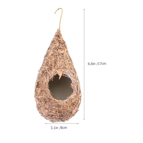 Image of balacoo 2 Pcs Simulation Straw Bird Nest for Cage, Cozy Winter Bird House, Hanging Bird House for Parakeet Dove Canary Cockatiel, Outdoor Bird Winter Shelter
