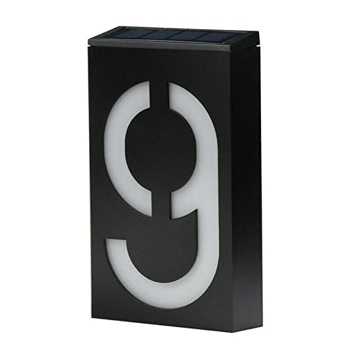 Numéro de porte solaire LED et plaque d'adresse moderne rétroéclairée pour maison et hôtel