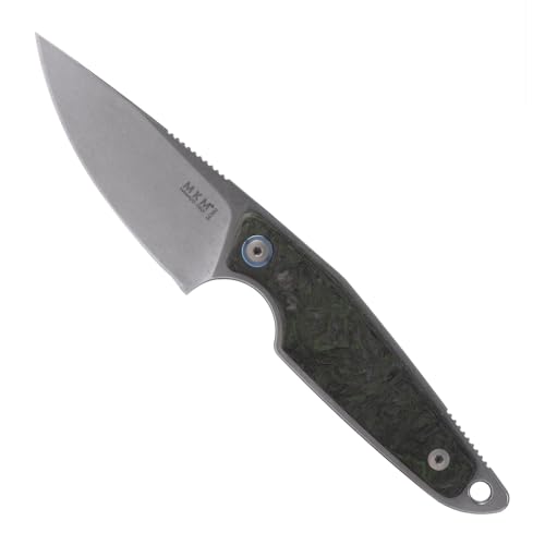 MKM Maniago Knife Makers MAKRO 1 Drop Point Fixed Blade Knife and EDC Tool - M390 Super Steel, Full Tang, Designed by Jesper Voxnaes, Made in Italy, Includes Leather Sheath (Dark Matter Green)