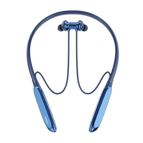 inear DJ-M9 Wireless Neckband Bluetooth Earphones with ENC Mic, 50H Playtime, Magnetic in-Ear Earbuds, Fast Charging, HD Sound, Deep Bass, Neckband for Calls Music Gaming, Headphone (Blue)