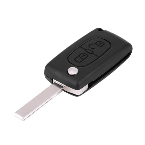 Custodia Chiave Telecomando Aramox Per Peugeot 206 – 2 Pulsanti, Guscio In ABS E Metallo, Sostituzione Senza Programmazione