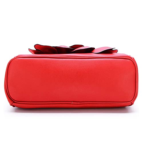 Bolso floral 3D de cuero genuino para mujer estilo tote miniatura 5
