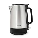AROMA® 1.7-Liter Electric Kettle with Rapid Boil and Auto-Shut-Off in Stainless Steel (AWK-1401SB)