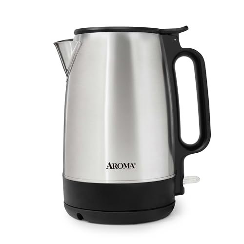 AROMA® 1.7-Liter Electric Kettle with Rapid Boil and Auto-Shut-Off in Stainless Steel (AWK-1401SB)