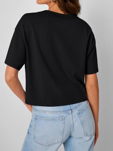 Trendy Queen Womens Crop Tops Oversized Workout Tshirts Short Sleeve Tees Summer Spring 2025 Casual Trendy Fashion Clothes4