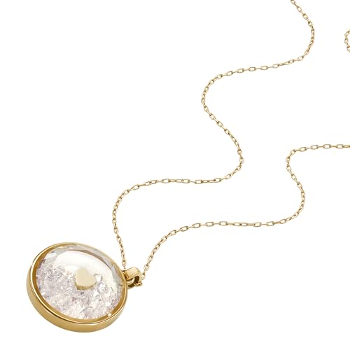 Image of Fossil Women's Gold-Tone Stainless Steel Pendant Chain Necklace for Women