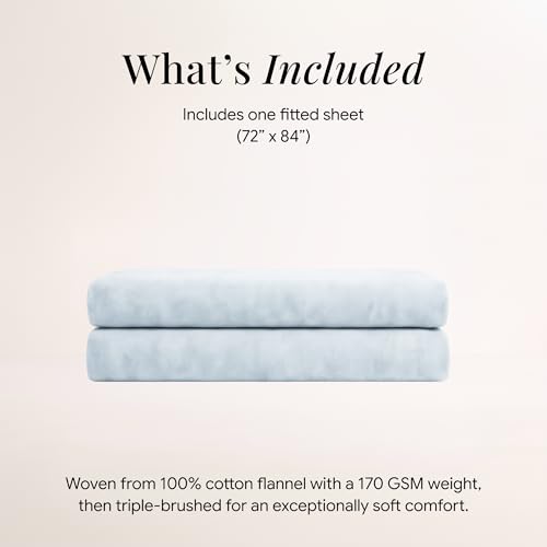 Image of Tribeca Living Cal King Flannel Fitted Sheet, Sky Blue
